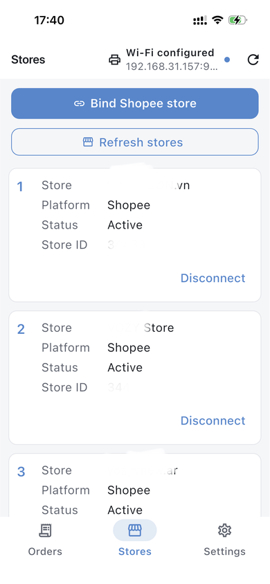 Multiple stores